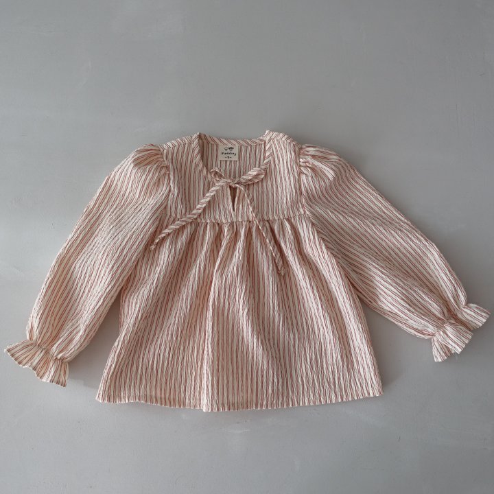 Pudding - Korean Children Fashion - #todddlerfashion - Striped Top Bottom Set - 6