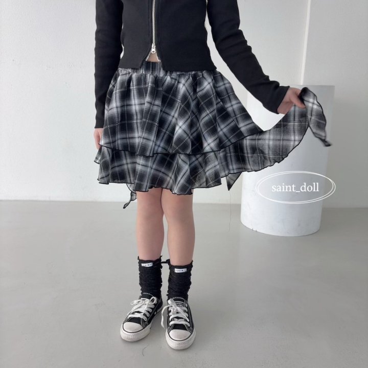 Saint Doll - Korean Children Fashion - #designkidswear - Check Skirt - 5