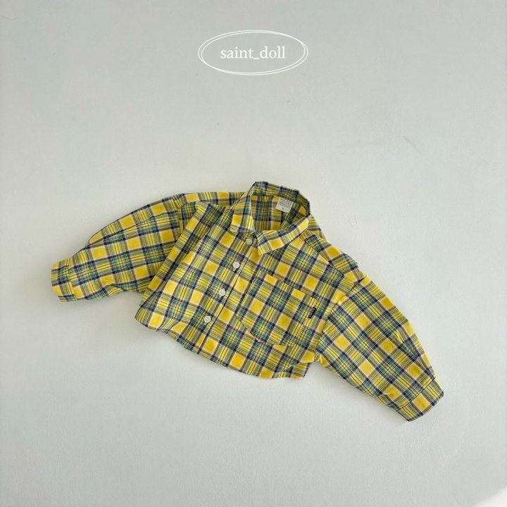 Saint Doll - Korean Children Fashion - #designkidswear - Crop Check Shirt - 3