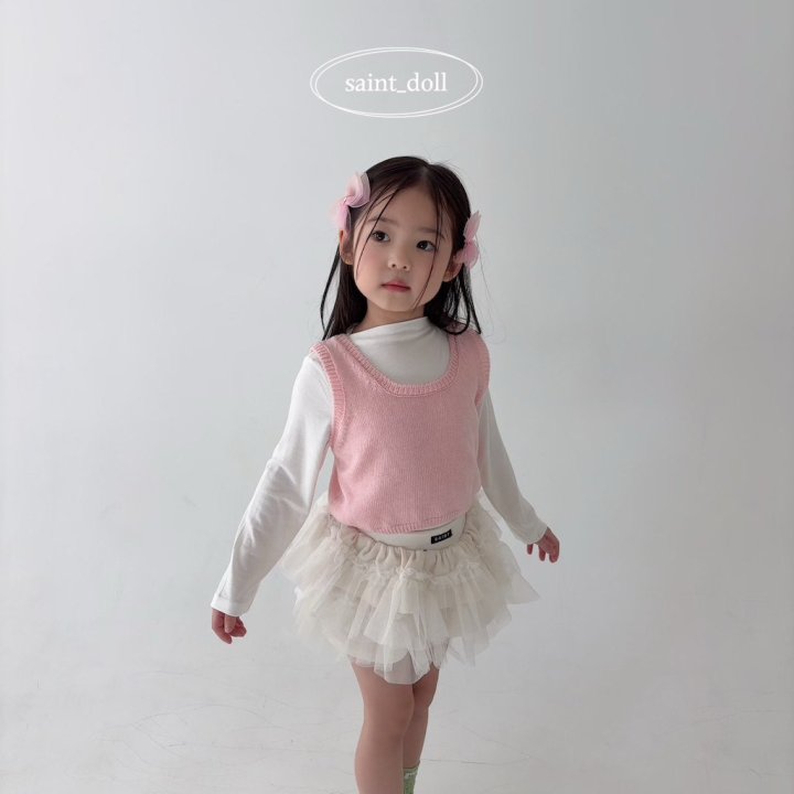 Saint Doll - Korean Children Fashion - #discoveringself - Crop Knit Vest - 5