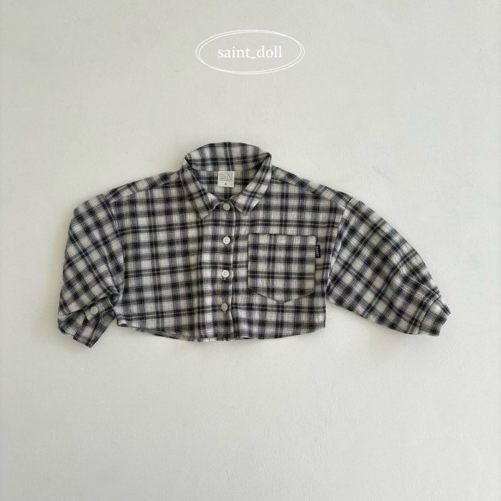 Saint Doll - Korean Children Fashion - #designkidswear - Crop Check Shirt - 4