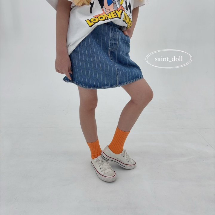 Saint Doll - Korean Children Fashion - #designkidswear - ST Denim Skirt - 4