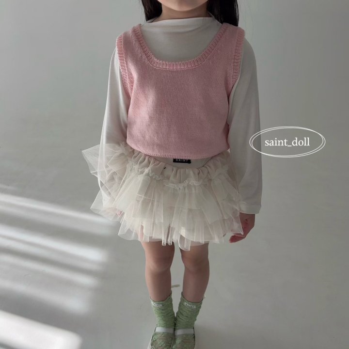 Saint Doll - Korean Children Fashion - #fashionkids - Crop Knit Vest - 6