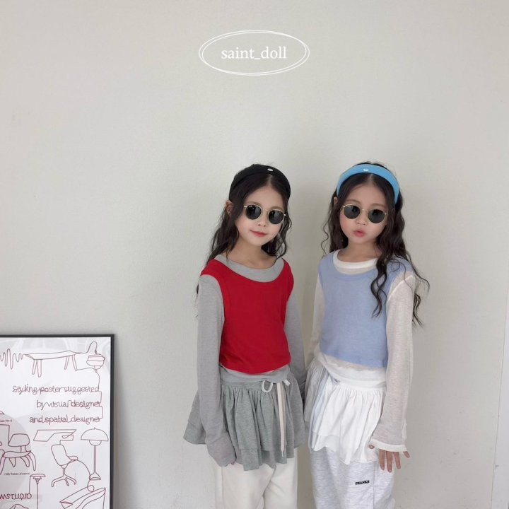 Saint Doll - Korean Children Fashion - #kidsshorts - Layered Tee - 5