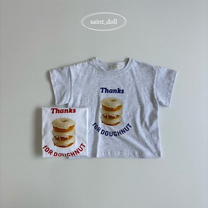 Saint Doll - Korean Children Fashion - #kidsshorts - Donut Short Sleeve Tee