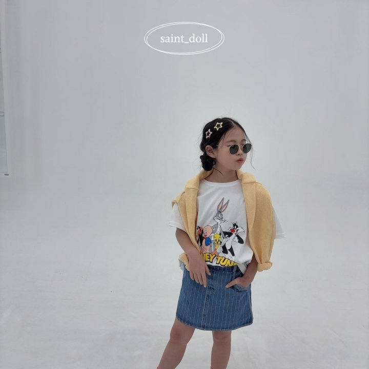Saint Doll - Korean Children Fashion - #kidsshorts - ST Denim Skirt - 6