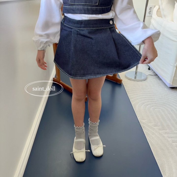 Saint Doll - Korean Children Fashion - #kidsstore - Nana Denim Skirt Pants - 6