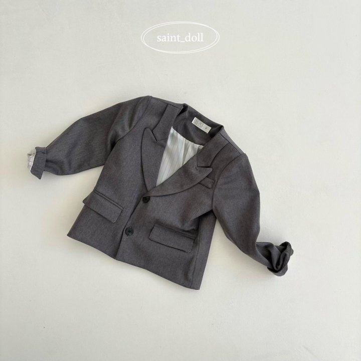 Saint Doll - Korean Children Fashion - #littlefashionista - No Collar Jacket - 4