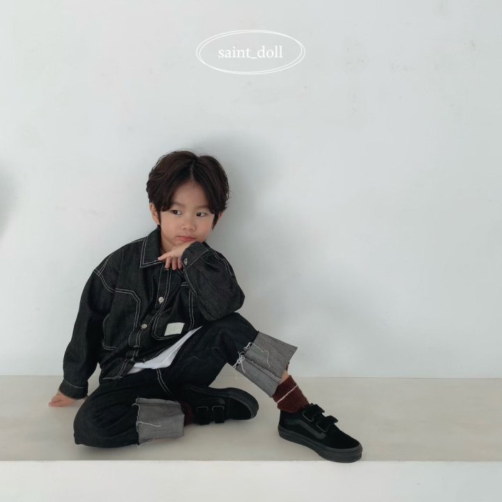 Saint Doll - Korean Children Fashion - #stylishchildhood - Boy Fit Denim Shirt - 10