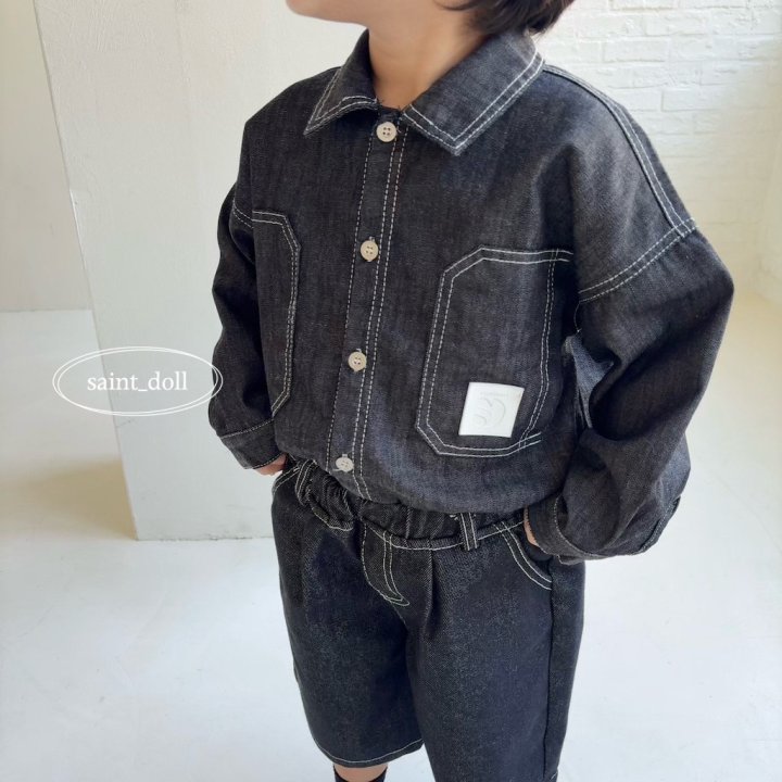 Saint Doll - Korean Children Fashion - #todddlerfashion - Boy Fit Denim Shirt - 8
