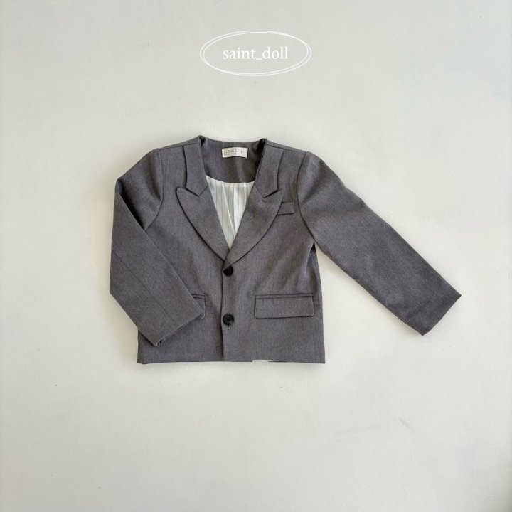 Saint Doll - Korean Women Fashion - #momslook - No Collar Jacket MOM - 3