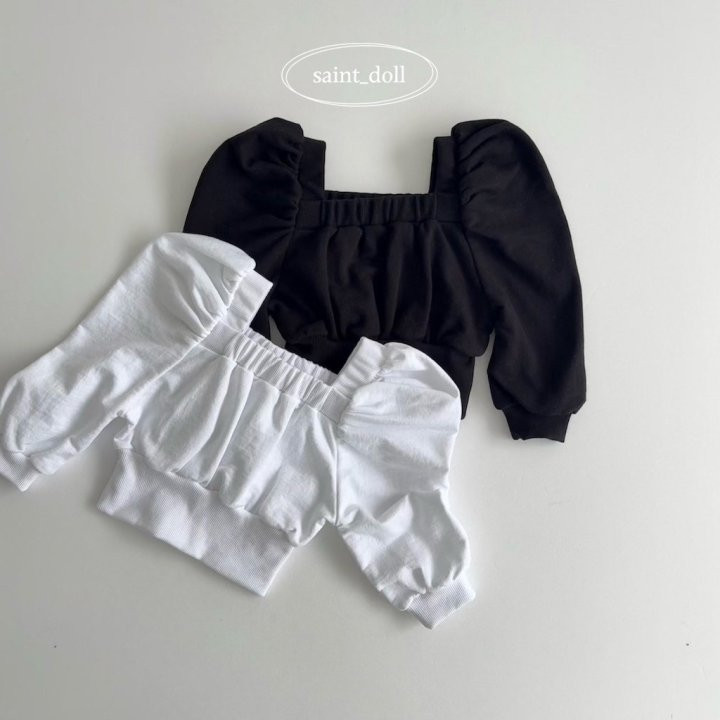 Saint Doll - Korean Women Fashion - #momslook - Square Neck Sweatshirts MOM
