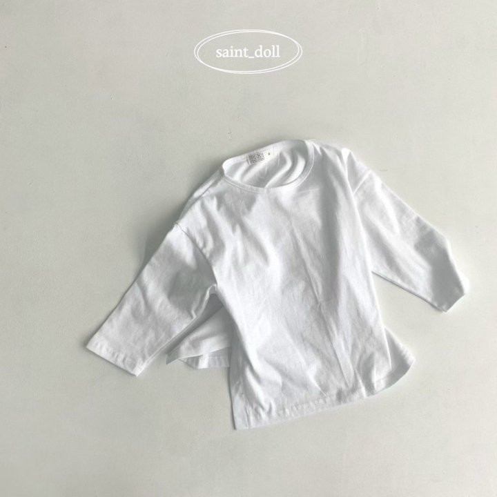 Saint Doll - Korean Women Fashion - #momslook - Side Slit Long Sleeve Tee MOM - 2