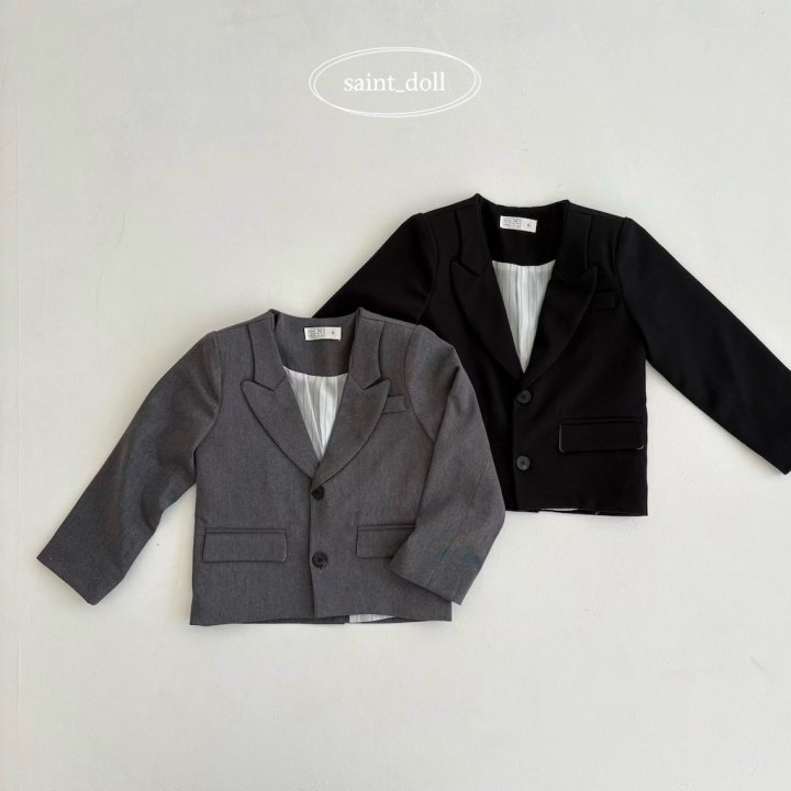 Saint Doll - Korean Women Fashion - #thatsdarling - No Collar Jacket MOM