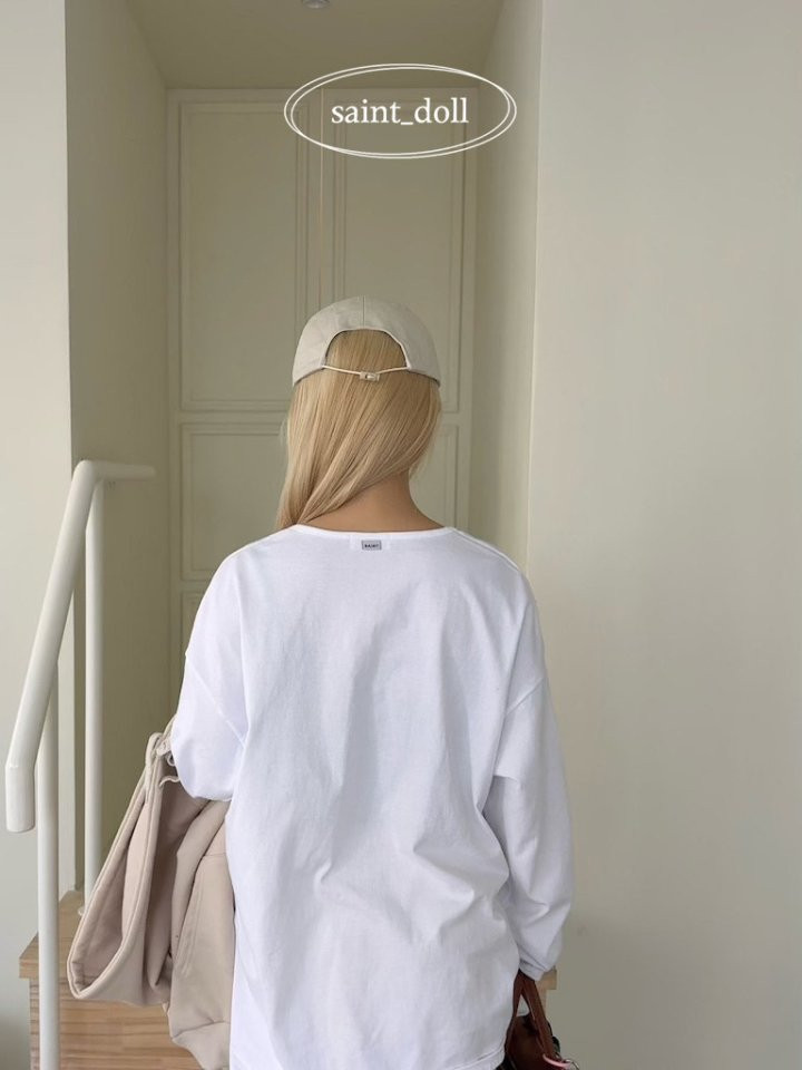 Saint Doll - Korean Women Fashion - #vintageinspired - Side Slit Long Sleeve Tee MOM - 10
