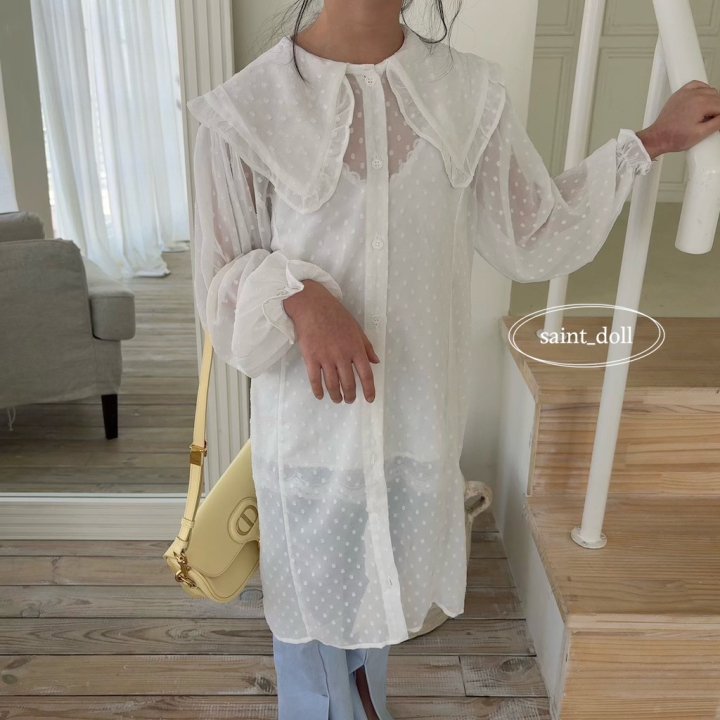 Saint Doll - Korean Women Fashion - #womensfashion - Dot Chiffon One-piece MOM - 11