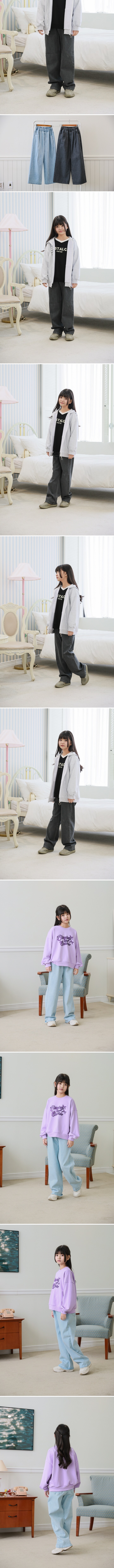 Salvia - Korean Children Fashion - #Kfashion4kids - Basic Denim Wide Pants