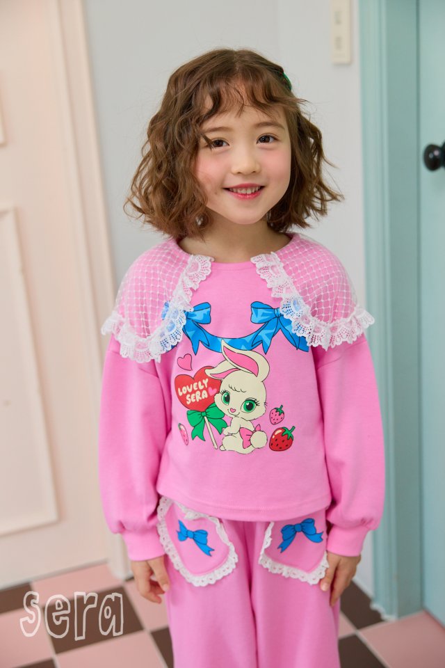Sera - Korean Children Fashion - #discoveringself - Ribbon Lace Collar Sweatshirts - 2