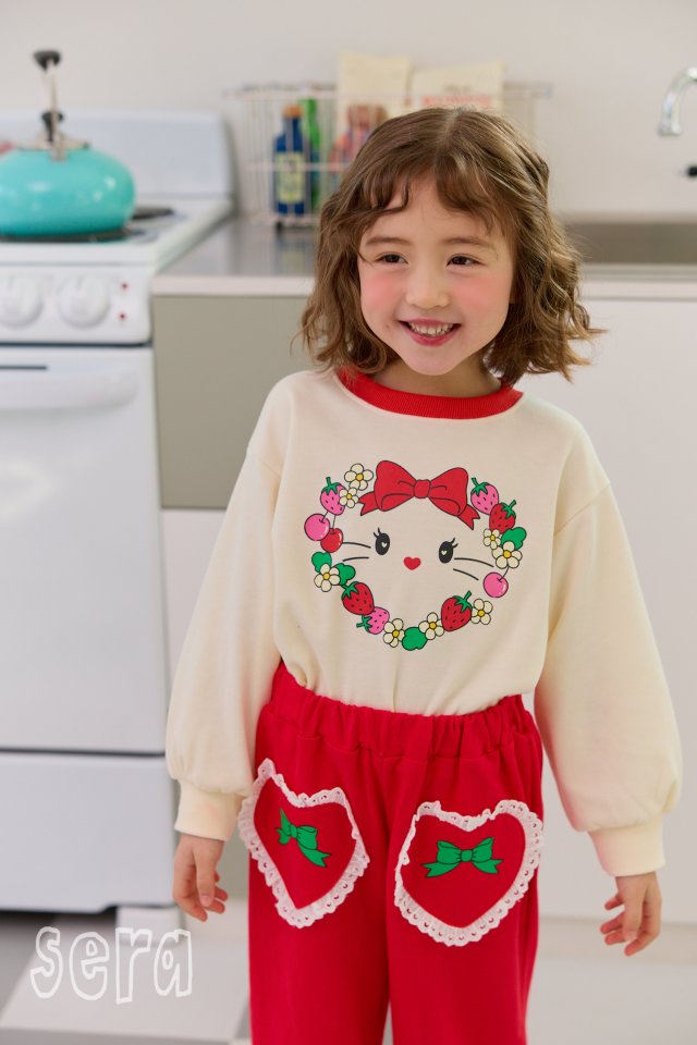 Sera - Korean Children Fashion - #kidsshorts - Strawberry Heart Sweatshirts - 11