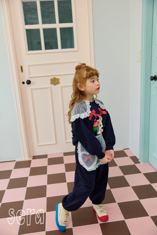 Sera - Korean Children Fashion - #littlefashionista - Ribbon Lace Collar Sweatshirts - 8
