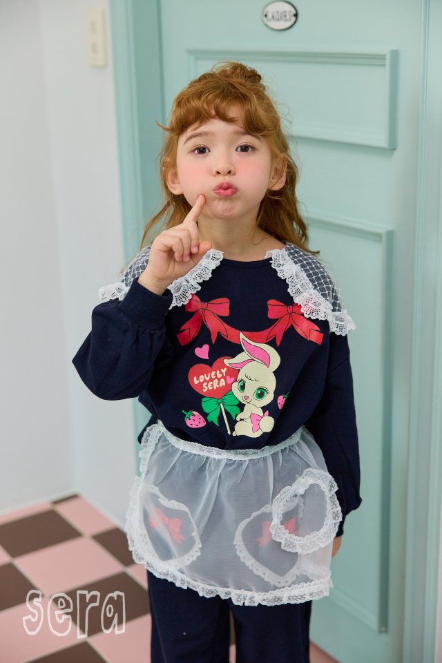 Sera - Korean Children Fashion - #minifashionista - Ribbon Lace Collar Sweatshirts - 10