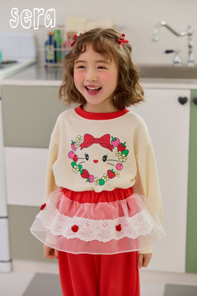 Sera - Korean Children Fashion - #todddlerfashion - Strawberry Heart Sweatshirts - 3