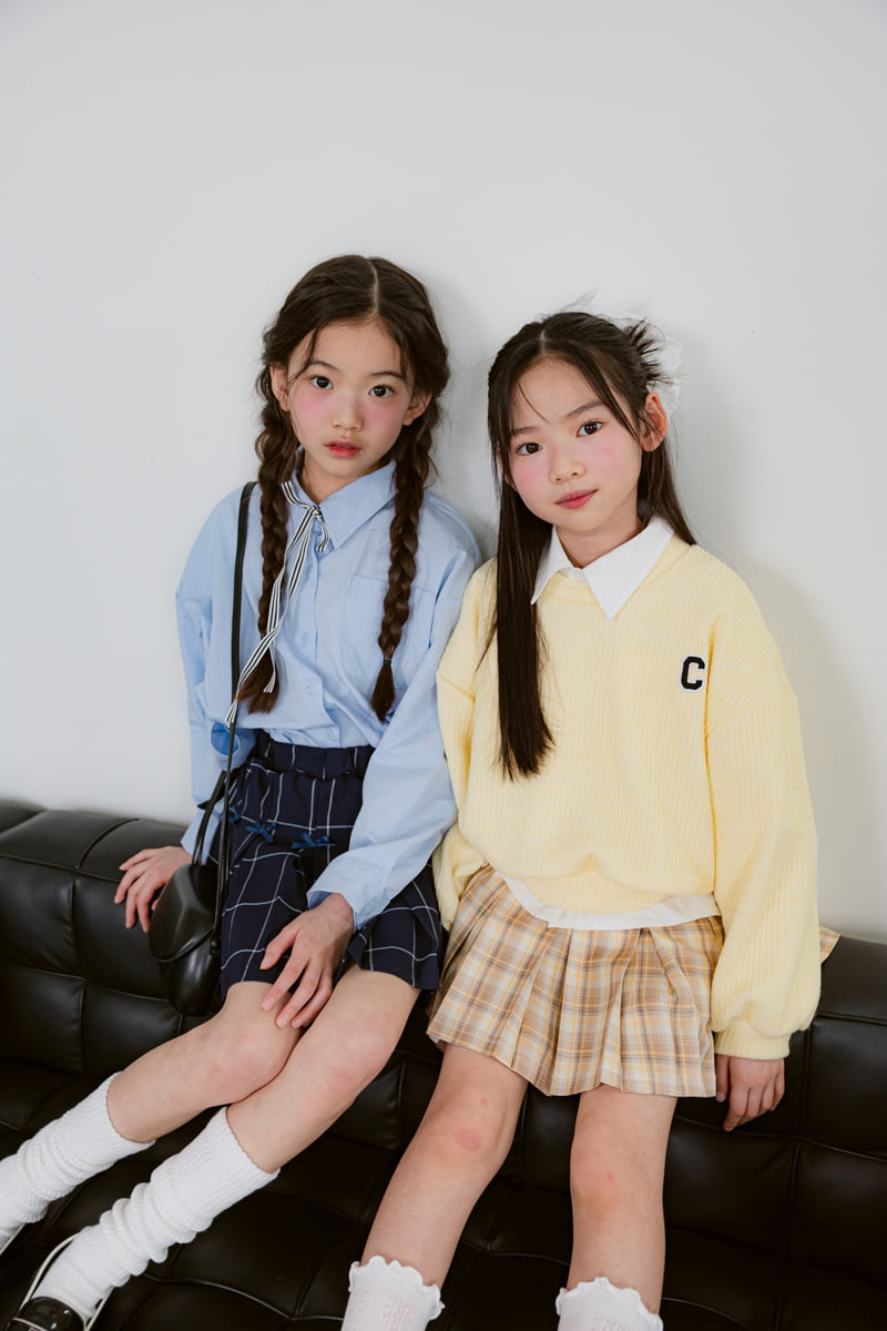 Sm2 - Korean Children Fashion - #kidsshorts - K02 Check Ribbon Skirt - 9