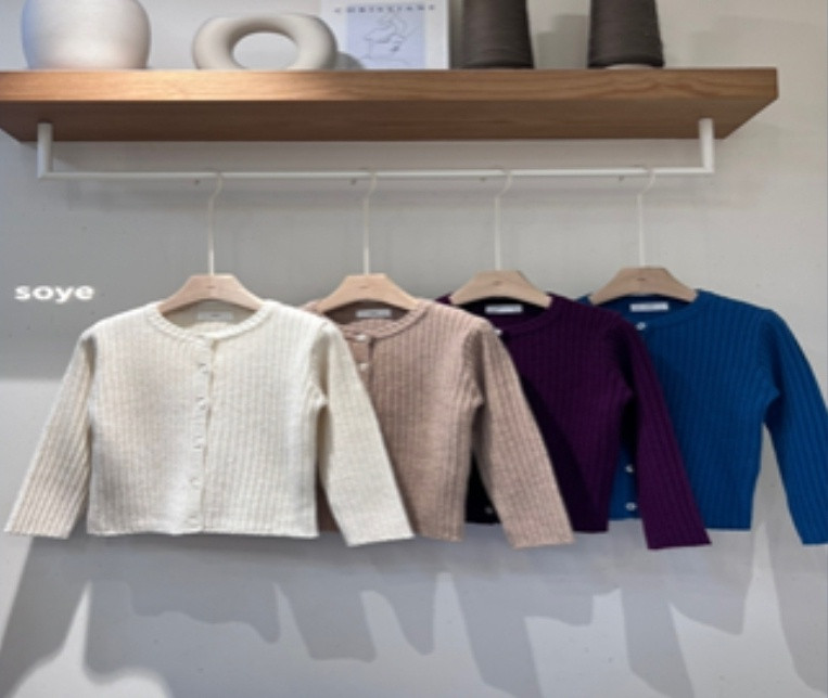 Soye - Korean Children Fashion - #littlefashionista - Cash Ribbed Cardigan