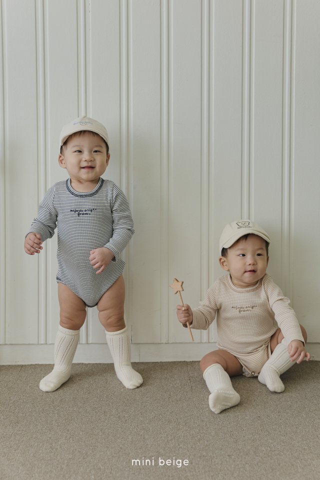The Beige - Korean Baby Fashion - #babyoninstagram - Embroidered Stripe Suit - 4