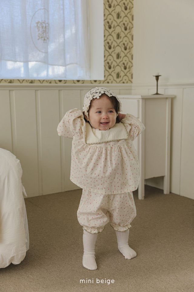 The Beige - Korean Baby Fashion - #onlinebabyboutique - Sarah Embroidery Set - 3