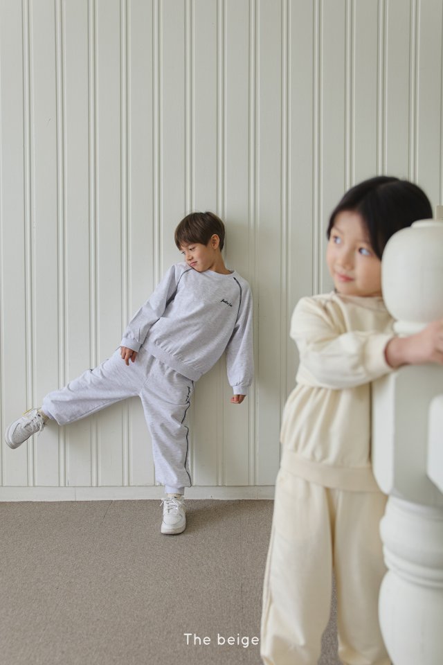 The Beige - Korean Children Fashion - #minifashionista - Piping Jogger Set - 2