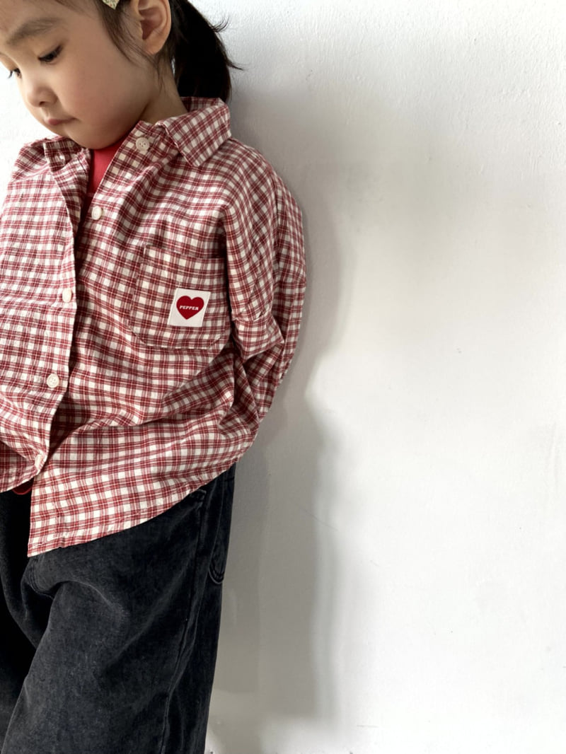 The Pepper - Korean Children Fashion - #fashionkids - Heart Check Shirt - 7