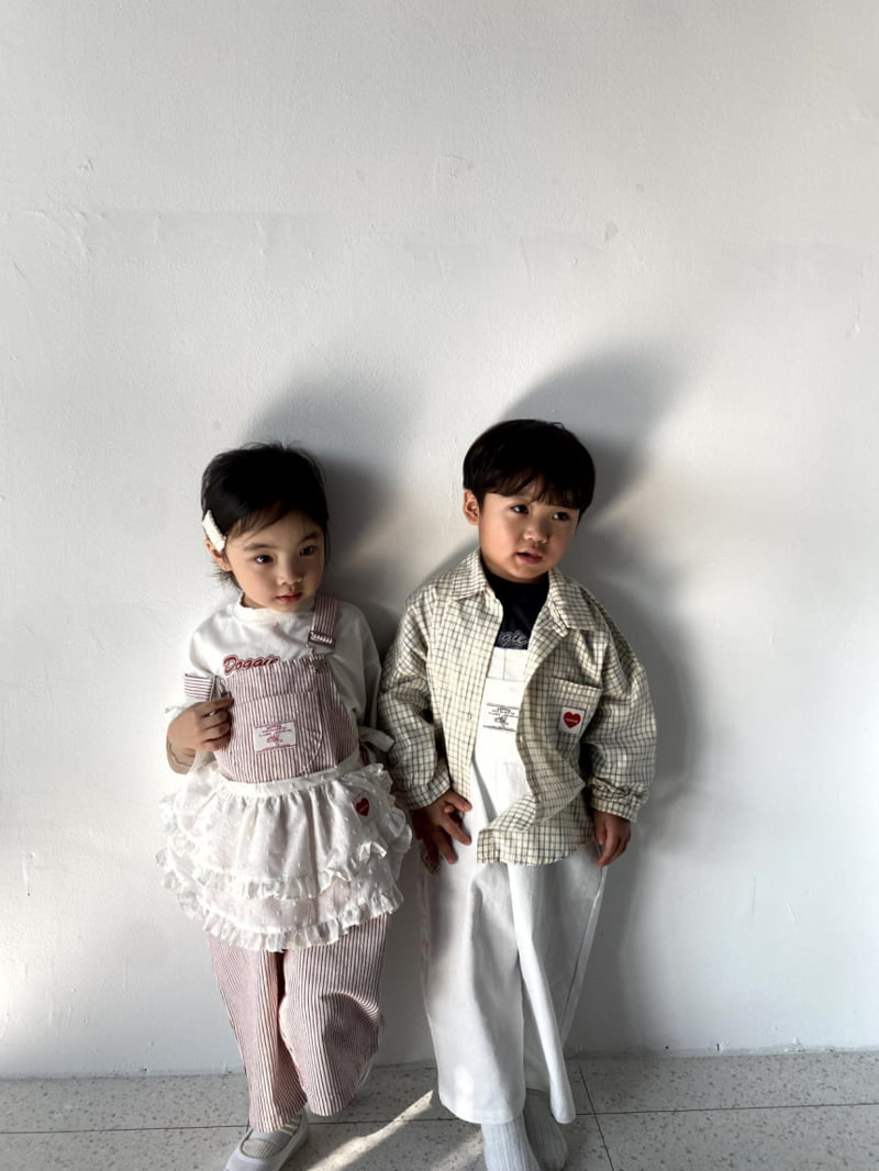 The Pepper - Korean Children Fashion - #kidsshorts - Heart Check Shirt - 8