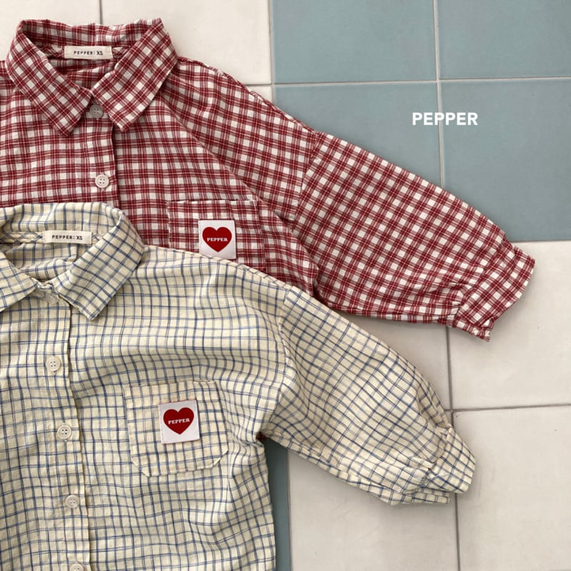 The Pepper - Korean Children Fashion - #littlefashionista - Heart Check Shirt - 12