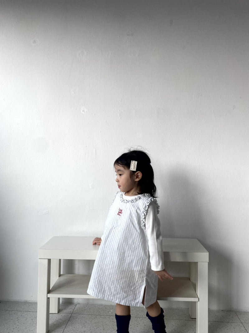 The Pepper - Korean Children Fashion - #minifashionista - LOVE Embroidery One-piece - 6