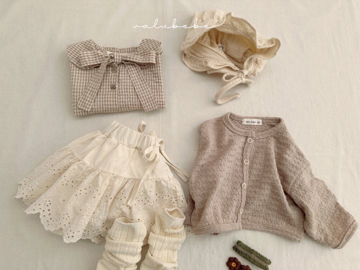 Valu Bebe - Korean Baby Fashion - #babyboutique - Small Check Tie Blouse (Kids) - 10