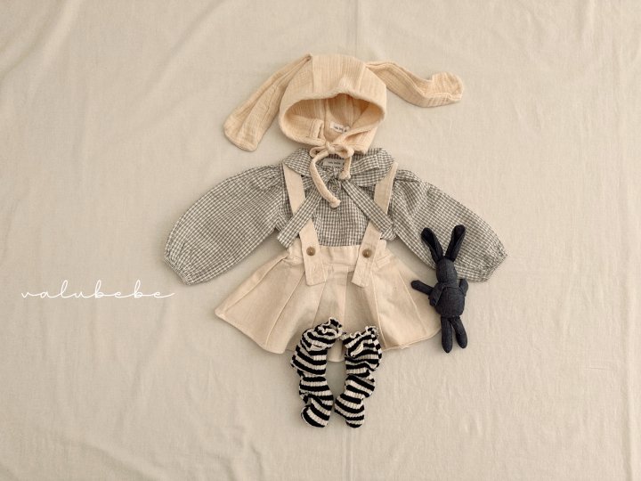 Valu Bebe - Korean Baby Fashion - #babyoninstagram - Small Check Tie Blouse (Kids) - 2