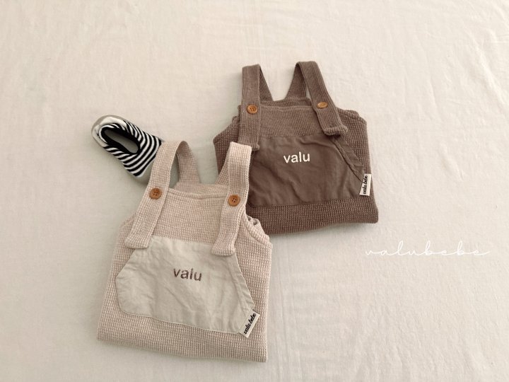 Valu Bebe - Korean Baby Fashion - #babyoutfit - Bebe Valu Waffle Suspenders Suit - 11