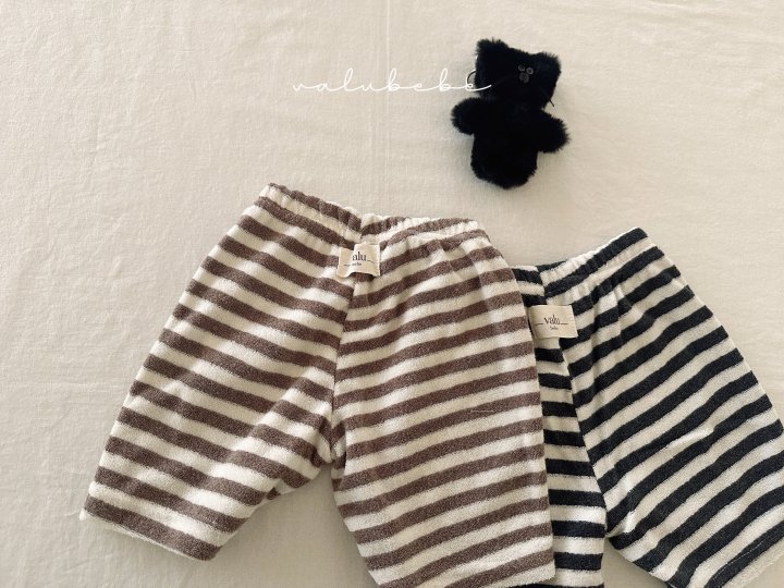 Valu Bebe - Korean Baby Fashion - #onlinebabyshop - Terry Stripe Pants (Kids) - 12