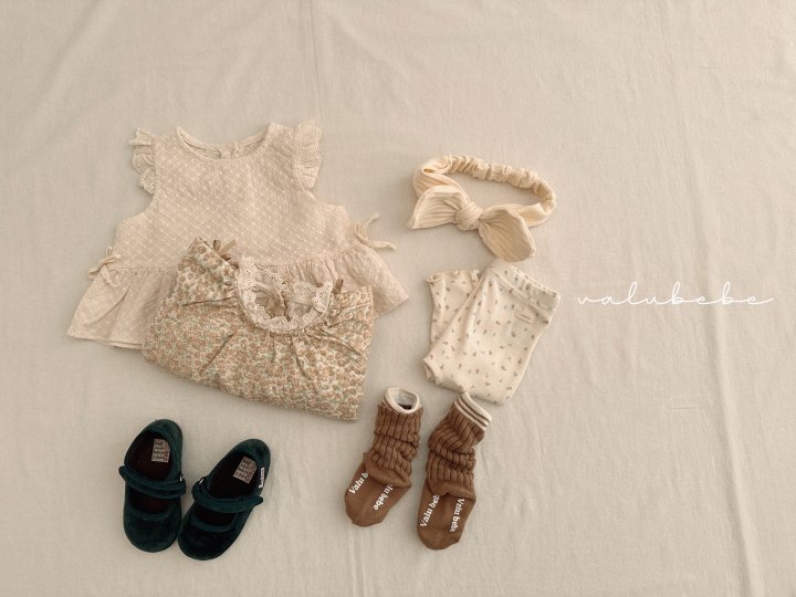 Valu Bebe - Korean Baby Fashion - #onlinebabyshop - Bebe Dahlia Flower Wave Leggings - 10