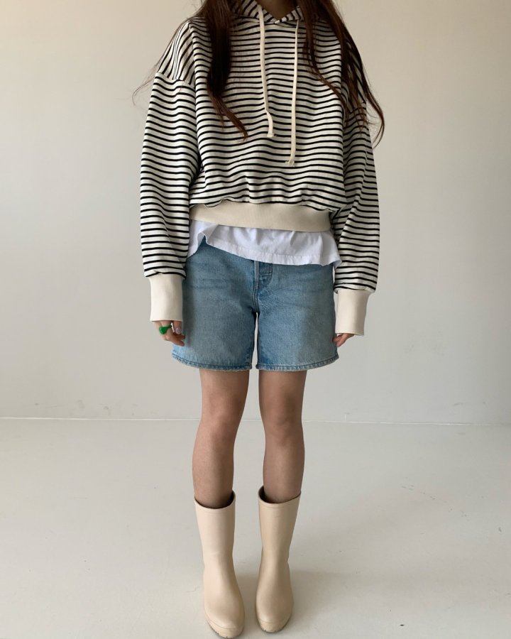 Via - Korean Women Fashion - #momslook - Stripe Hoodie - 8