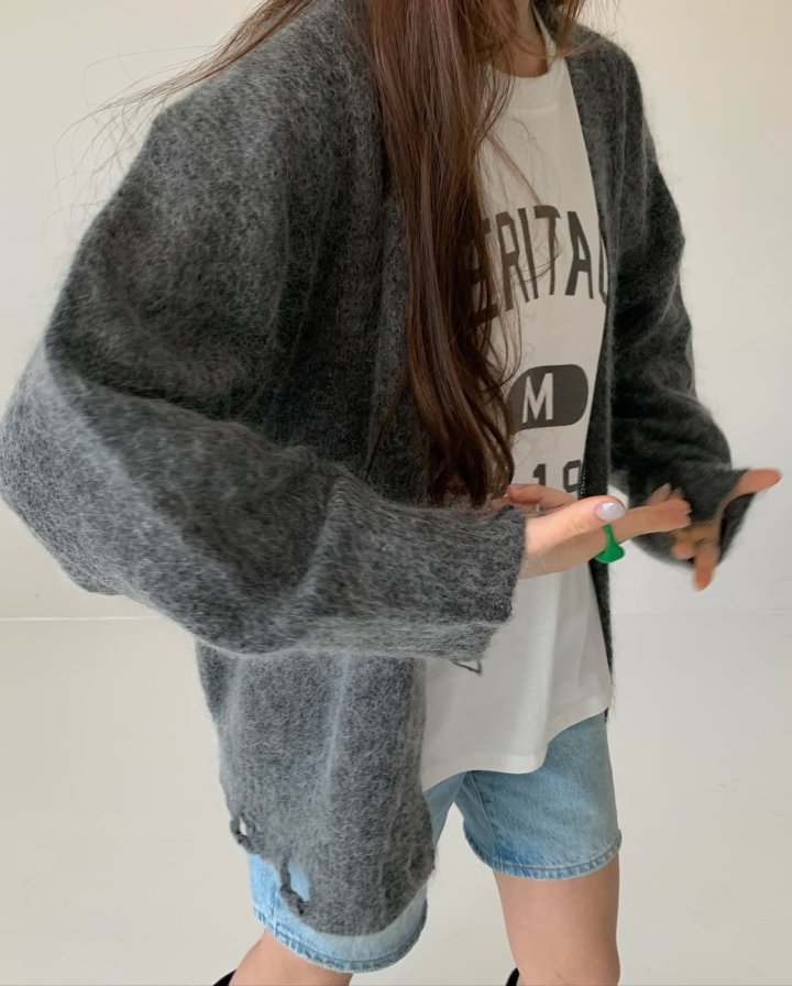 Via - Korean Women Fashion - #womensfashion - Over Long Cardigan - 4