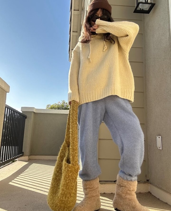 Via - Korean Women Fashion - #momslook - Hood Knit Pullover - 2