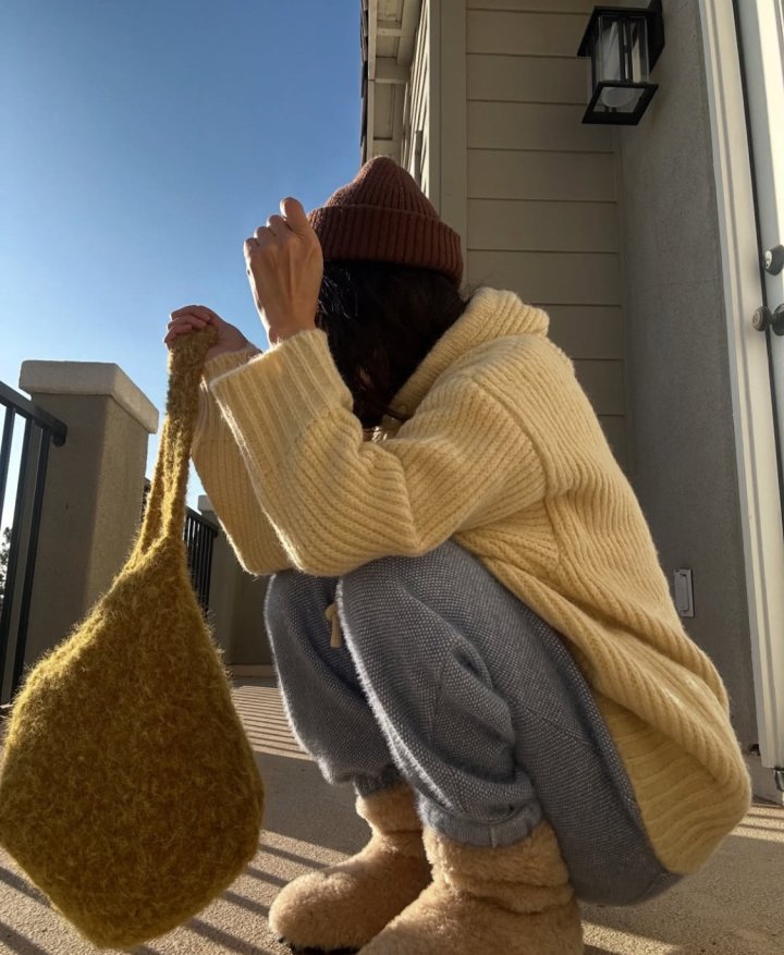 Via - Korean Women Fashion - #womensfashion - Hood Knit Pullover - 4