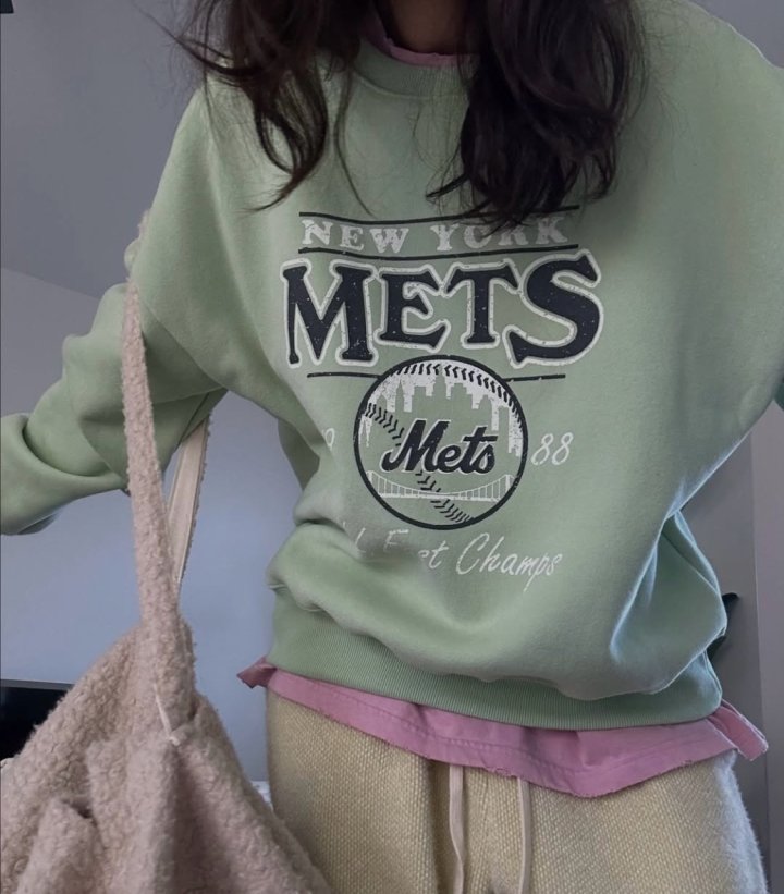 Via - Korean Women Fashion - #momslook - Newyork Mets Sweatshirts