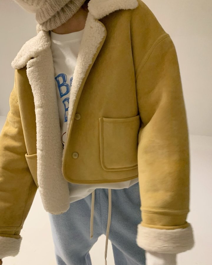 Via - Korean Women Fashion - #momslook - Latte Mustang Jacket - 3