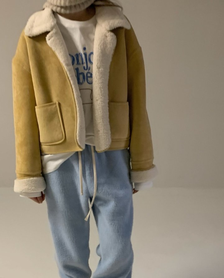 Via - Korean Women Fashion - #momslook - Latte Mustang Jacket - 5