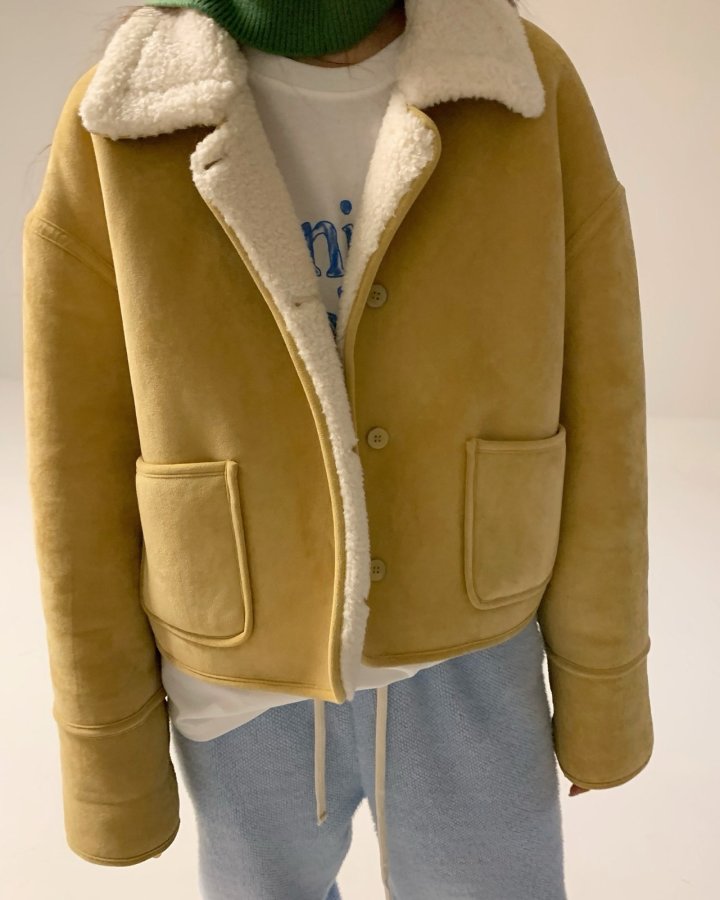 Via - Korean Women Fashion - #momslook - Latte Mustang Jacket - 7