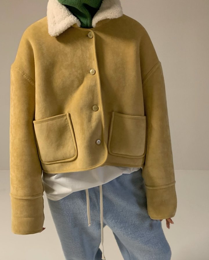 Via - Korean Women Fashion - #momslook - Latte Mustang Jacket - 9