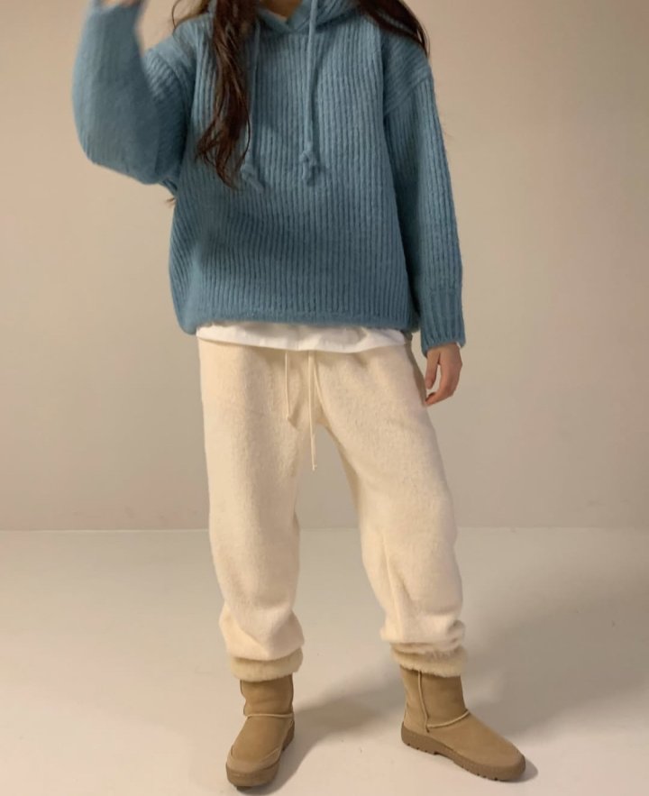 Via - Korean Women Fashion - #momslook - Hood Knit Pullover - 2